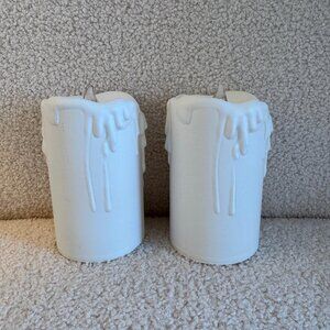 NWT! Target Bullseye 5.5" Flameless LED White Pillar Halloween Candles
